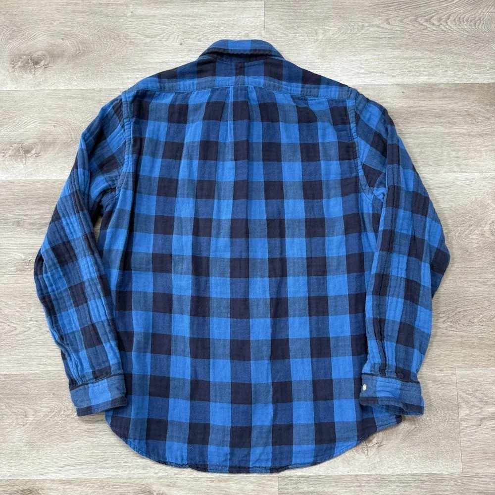 Polo Ralph Lauren Classic Fit Plaid Double Face Shirt Blue Buffalo Flannel Men L